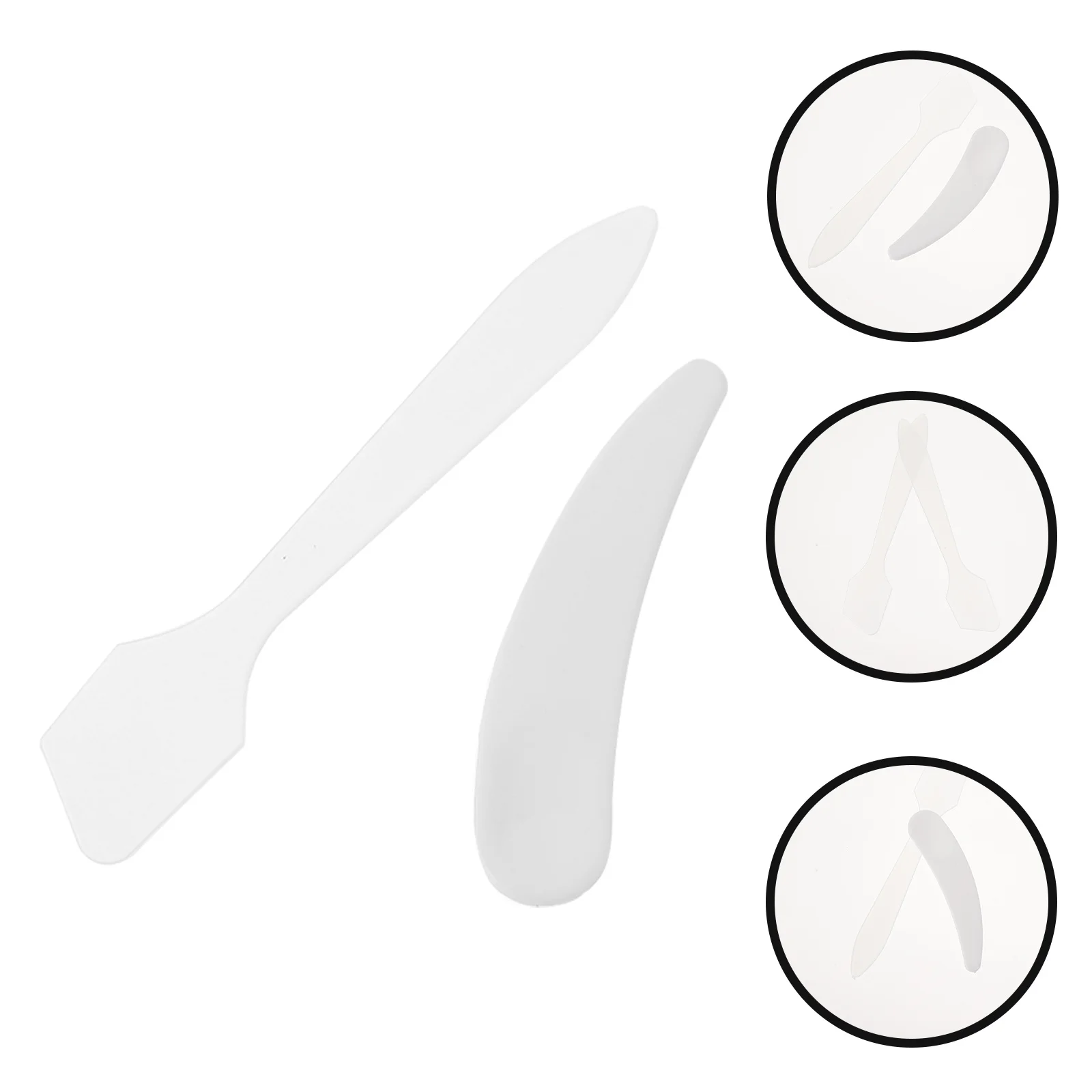 

10pcs Moon Shaped Spatulas Transparent Plastic Cream Applicator For Face Eye Makeup Skincare Tools Facial Mask Spoon