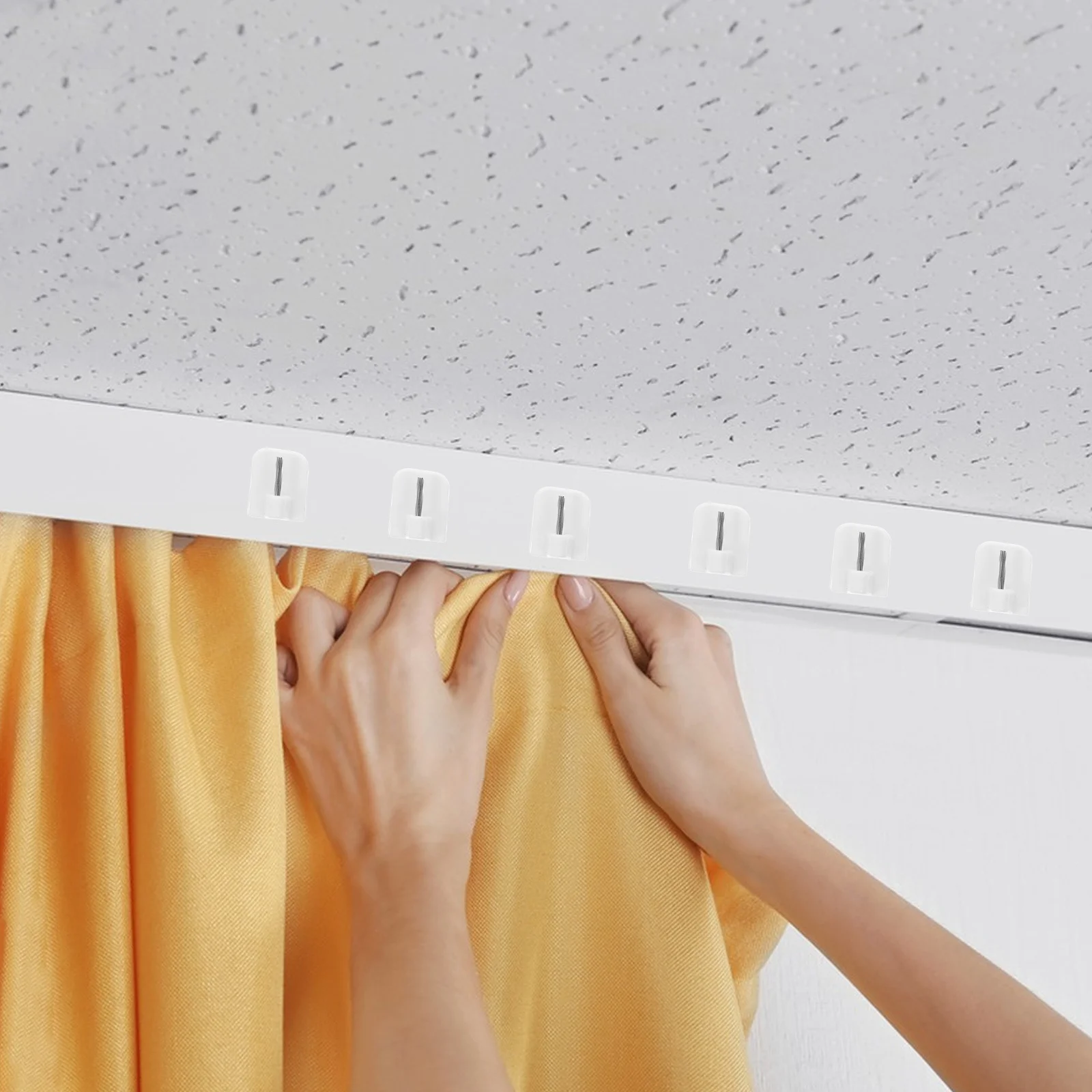 

50pcs White Curtain Hooks For Wall Blinds Curtain Hanger Fixing Holder Sturdy Plastic Window Blind Connector Replacement