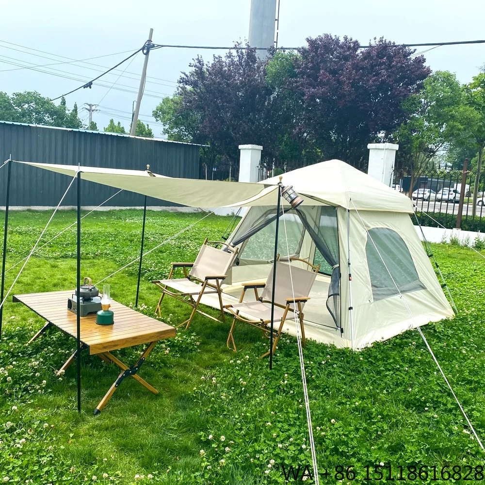 Waterproof Easy Setup Lightweight Four-Season Straight Bracing Type Tent Oxford 2/3 Person Removable Rain Fly Outdoor Automatic