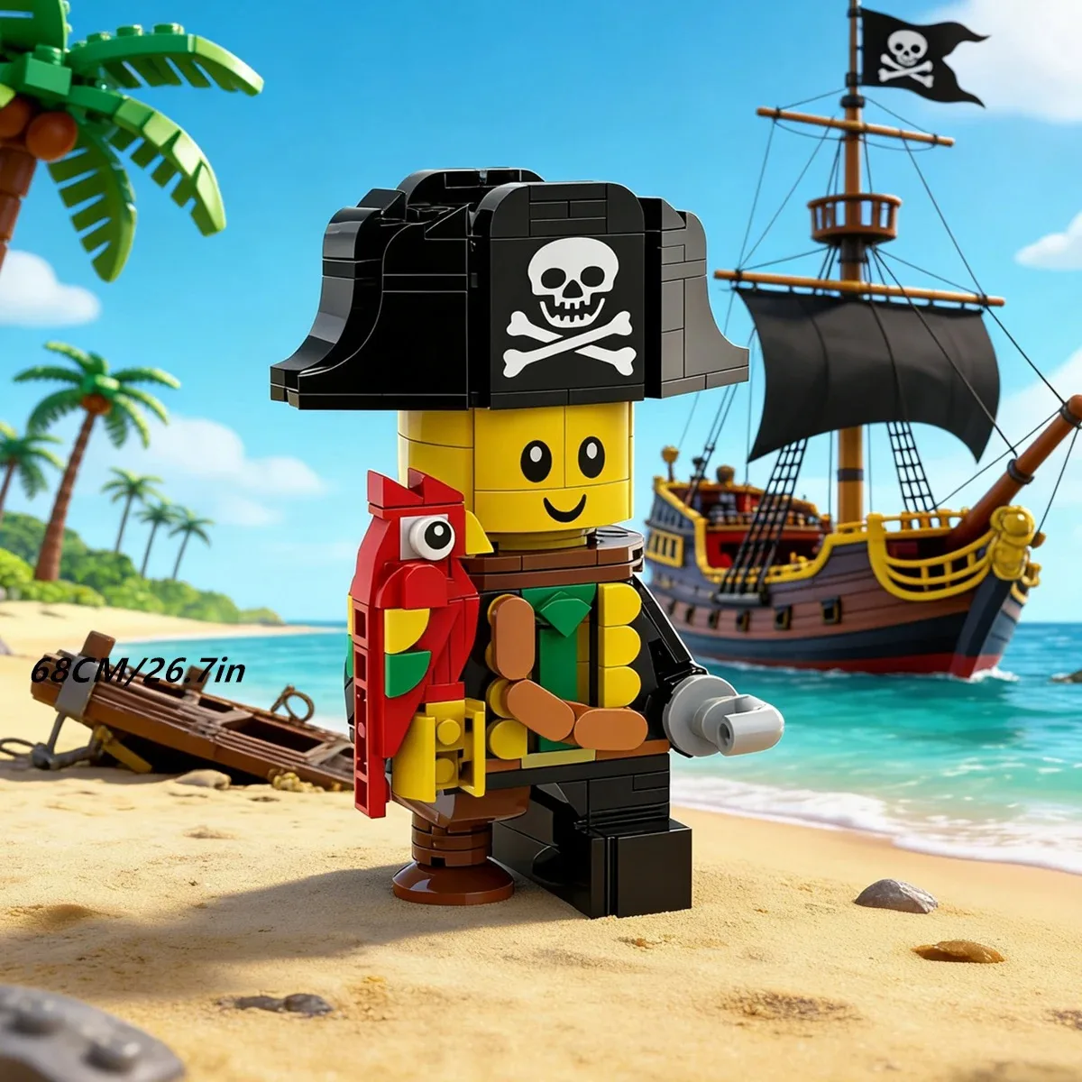

Creative Designer Pirate Mini Doll Piratebaby Figure MOC Tribute Brickhead Pirate Model Building Toy Blocks Idea Party Gifts
