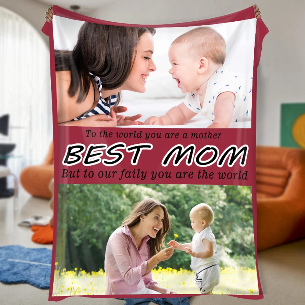 Customizing a photo blanket for mom is the best gift for mom, grandma, and wife on Mother's Day birthday