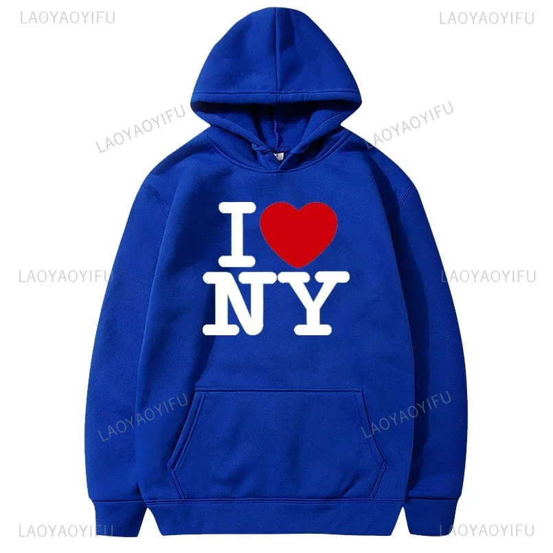 I Love NY Fashion Pritned Hoodies Men Women Casual Hooded Korean Style Spring Autumn Streetwear Pullover Unisex Sweatshirts