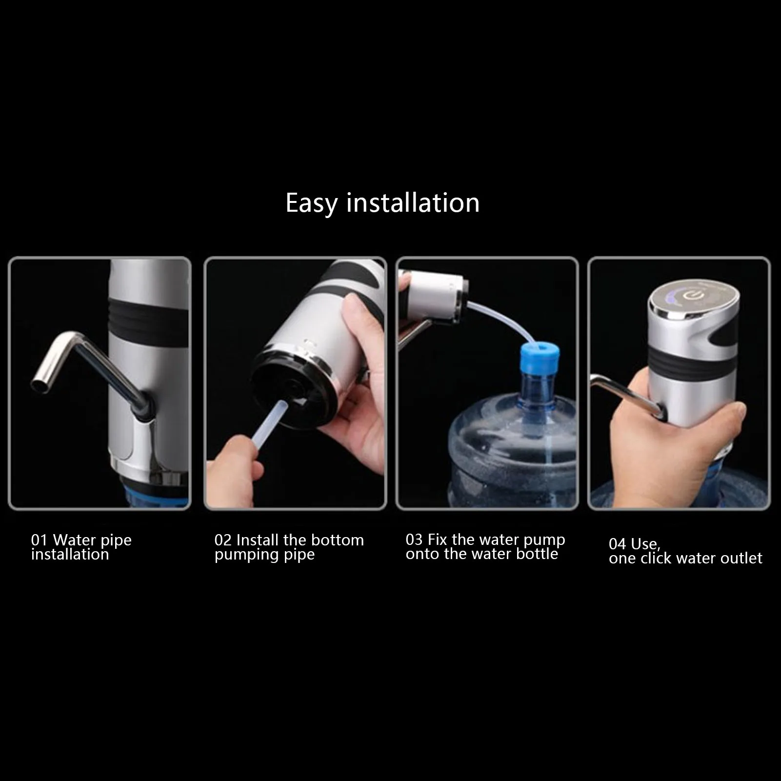 مضخة مياه أوتوماتيكية مع قفل أمان للأطفال بقدرة 1200 مللي أمبير في الساعة وموزع مياه كهربائي لشحن USB لمكتب النوم المنزلي