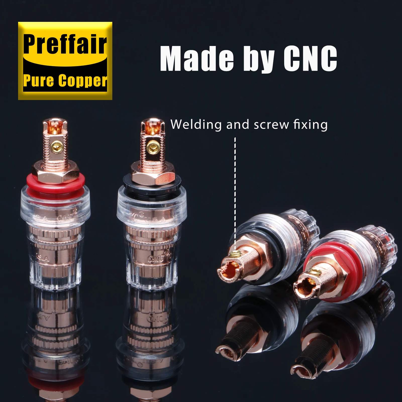 

Pure Copper Binding Posts Speaker Connectors Terminal Solderless Short Banana Plug Hifi DIY