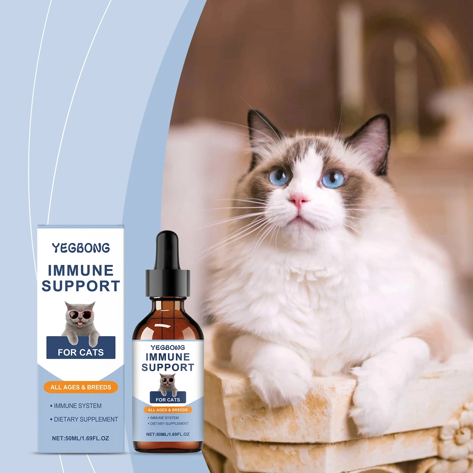 

Cat Vitamin Supplement Drops-Gentle Formula for Daily Care, Support Immune System & Body Resistance, Feline Vitamin Nourishment