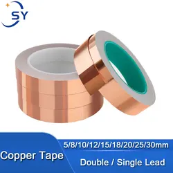 20M 5/8/10/12/15/20/25/30mm Single/Double Side Copper Foil Tape EMI Shielding Conductive Repair Adhesive Snail Tape Stain Glass