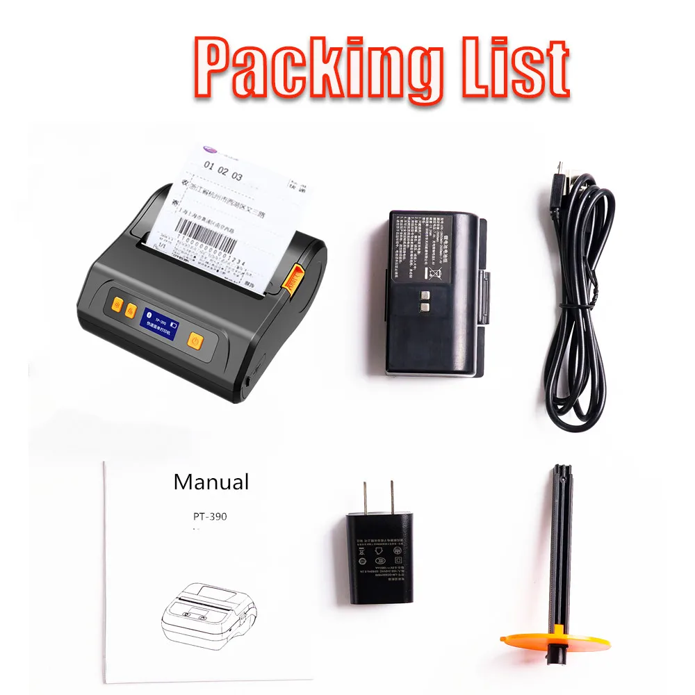 

PT390 Label Printer 80mm Width Printing Sticker Printer Bluetooth Label Maker Machine Compatible with Phone and PC Office