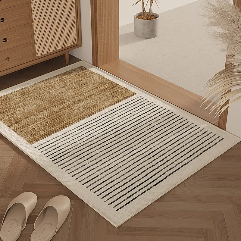 Entrance Doormat Anti-slip Wear-resistant Floor Mats Comfortable Loop Pile TPR Carpet Minimalist Sophisticated Home Decor Rug