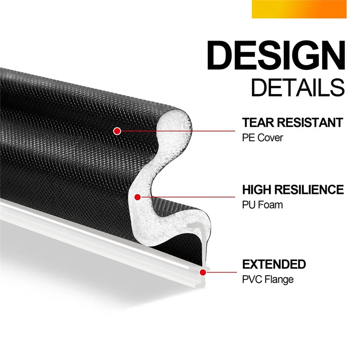 DT81 Large Size Weather Stripping Door Seal for Large Gaps Door Seal Strip 18.3m Easy Installation Soundproof & Weatherproof