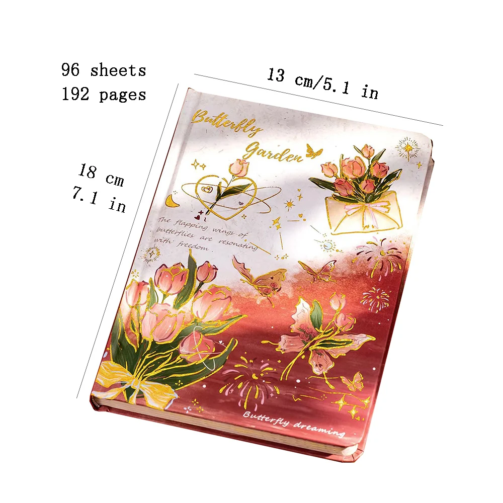 Imagem -06 - Romantic Rose Series Hardcover Cadernos Cor Ilustração Página Pretty Diary Student Notepad