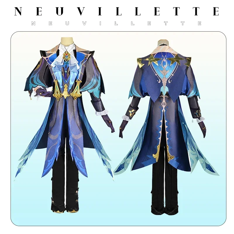 Anime Impact Neuvillette Cosplay Costume Adult Carnival Uniform Wig Anime Halloween Party Costumes Masquerade Women Game