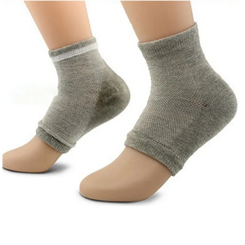 Moisturizing heel socks 1 pairs of gel lined toe less hydrotherapy socks can heal and treat dry and cracked heels during sleep