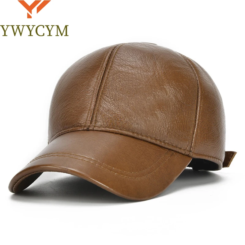 

2025 Adjustable Men's Genuine Cowhide Leather Baseball Cap for Fall Winter Outdoor Sports Hat Men Real Cowhide Leather Caps