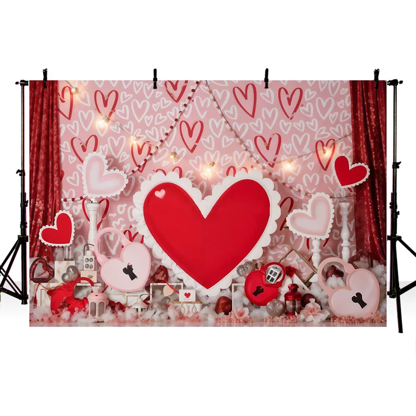 Mehofond Photography Background Valentine's Day Love Heart Girls Birthday Party Cake Smash Portrait Decor Backdrop Photo Studio