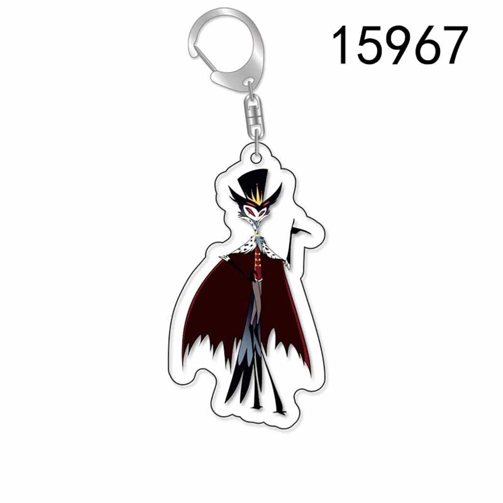 Anime Charlie Morningstar Vaggie AD Alastor 3 Vees Cosplay Costume Key Pendant Props Acrylic Keychain Keyring