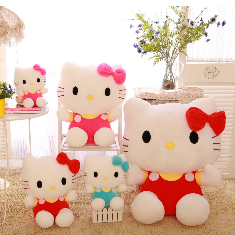 Hello Kitty Plush Toys Sanrio Cute 20cm Movie KT Cat Dolls Soft Stuffed Hello Kitty Christmas Gifts For Kids Animals Toys