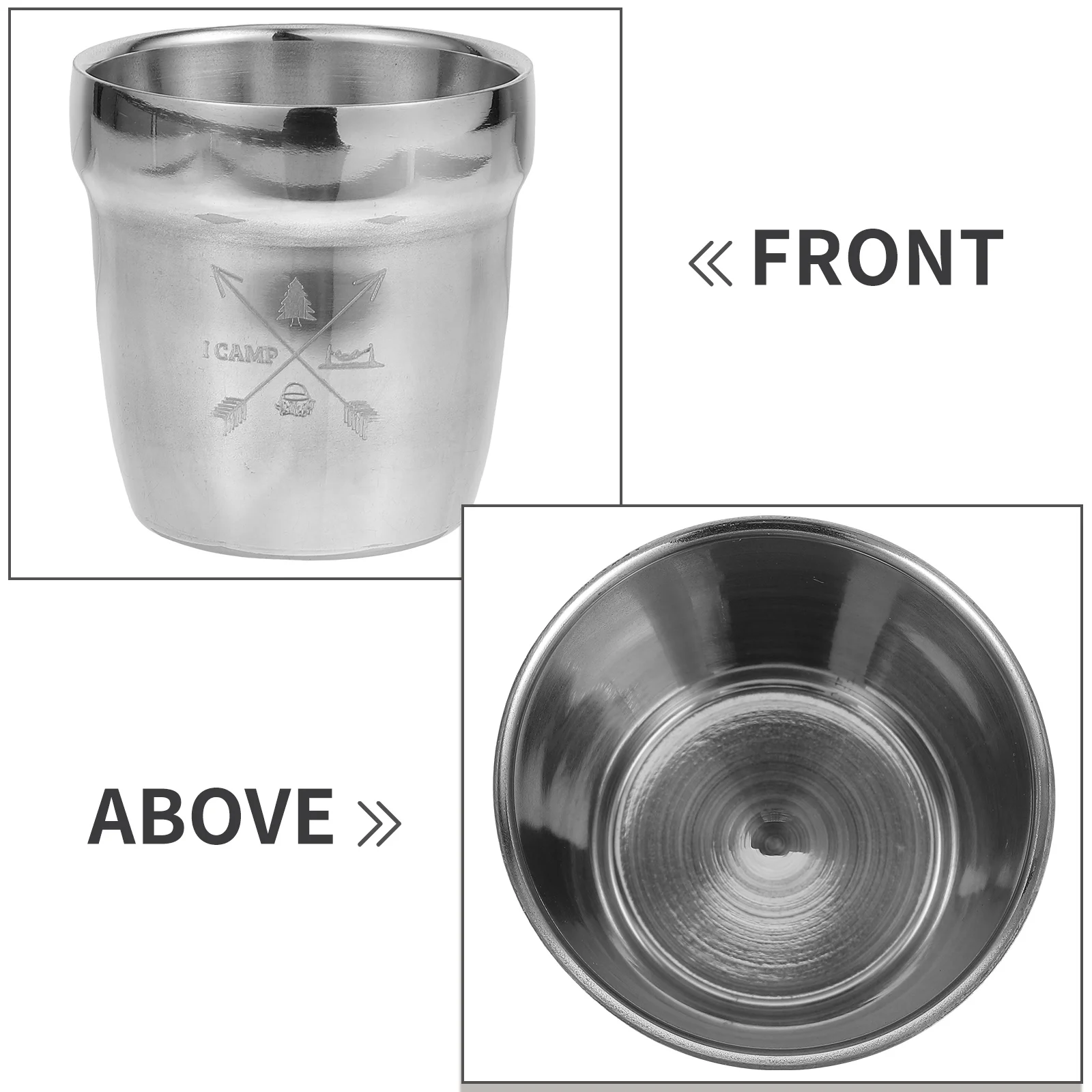 

Stainless Steel Water Cup Portable Camping Coffee Mug Insulated Leakproof Travel Tumbler Lightweight Durable Silver Outdoor