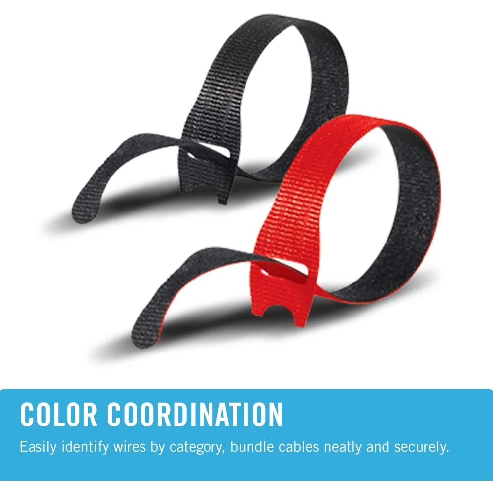 Cable tie, 100Pk, 8 x 1/2 "black cord tissue tie, thin pre-cut design for organizing homes