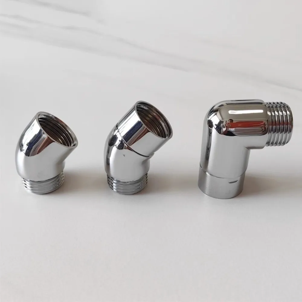 G1/2 Connection Shower Head Elbow Adapter 90° 135° Angle Adjustable Angle Shower Arm Adapter Top Spray Silver