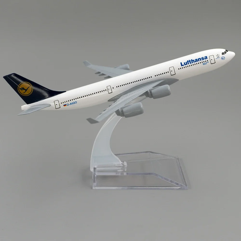 1/400 Scale Alloy Aircraft Airbus a340 Lufthansa 16cm Airplane for Children Gift Collection Home Decoration