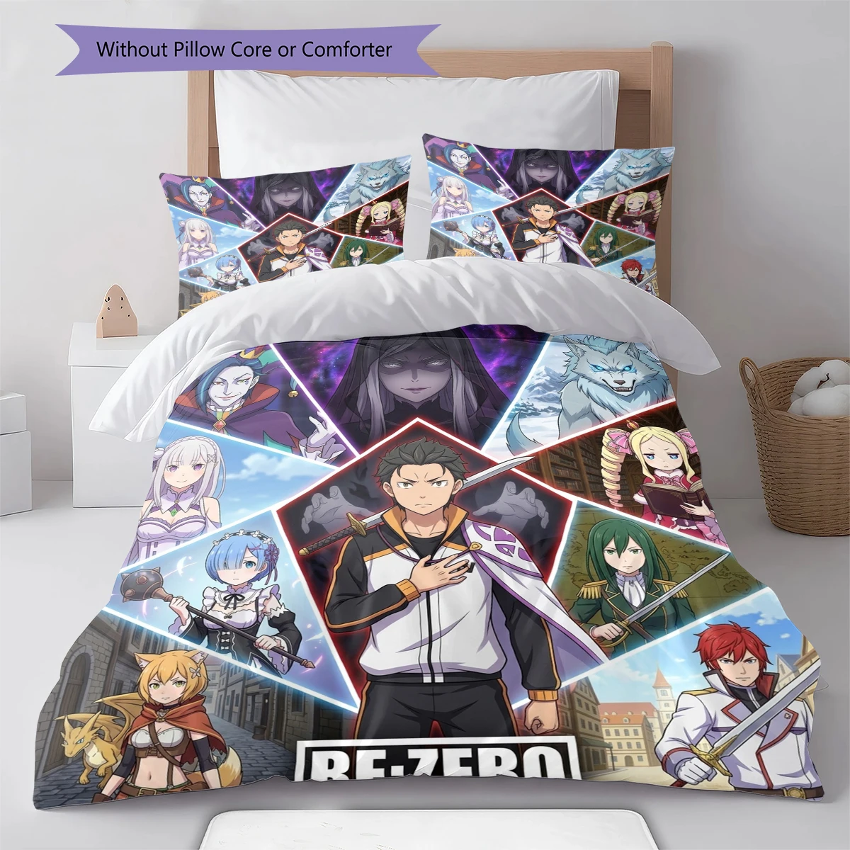 Re Zero Soft Comfort Duvet Cover, Kids Bedding Set Gift,SizeVarious Options -HE47