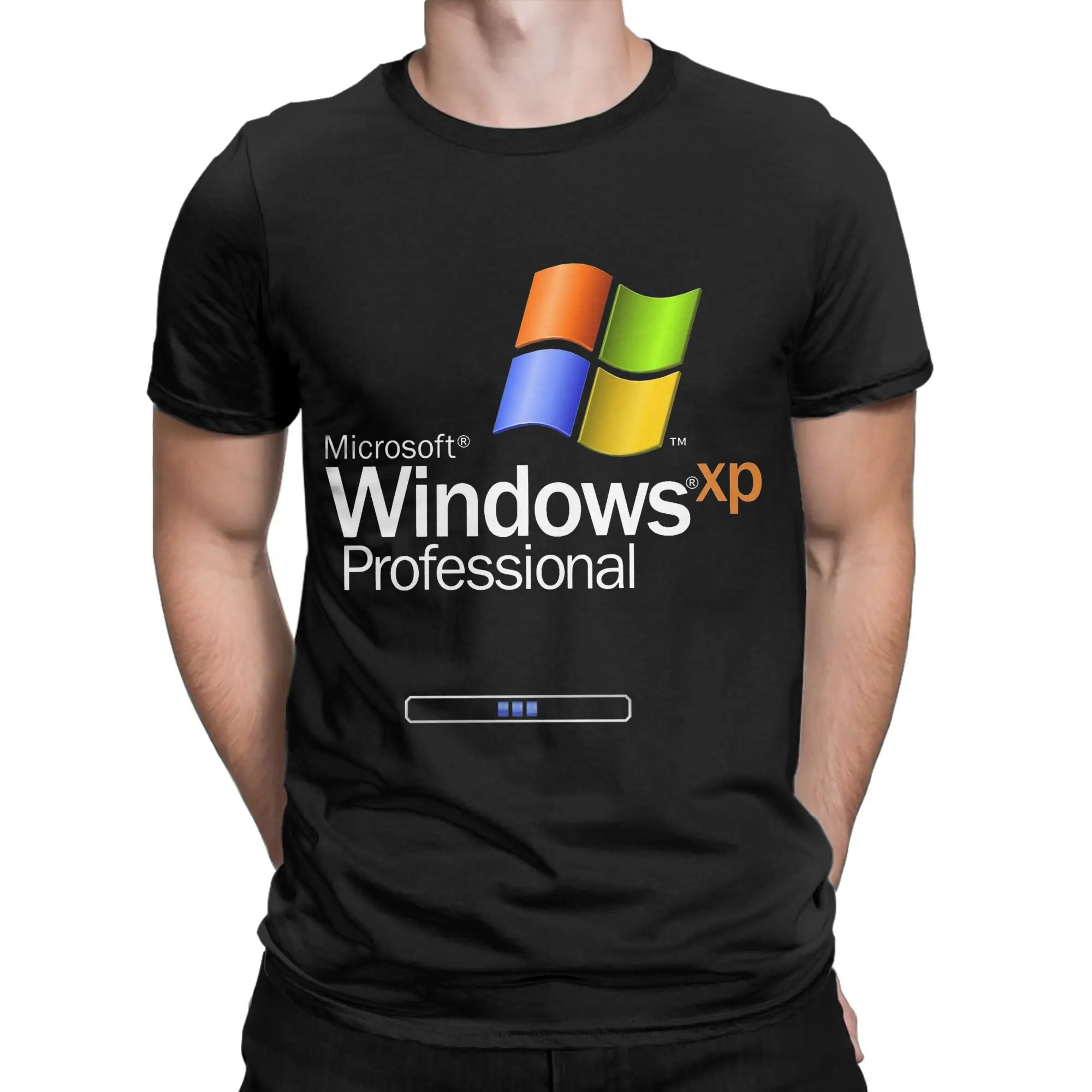 Windows Xp T-Shirt Men Vintage Cotton Tees Round Collar Short 