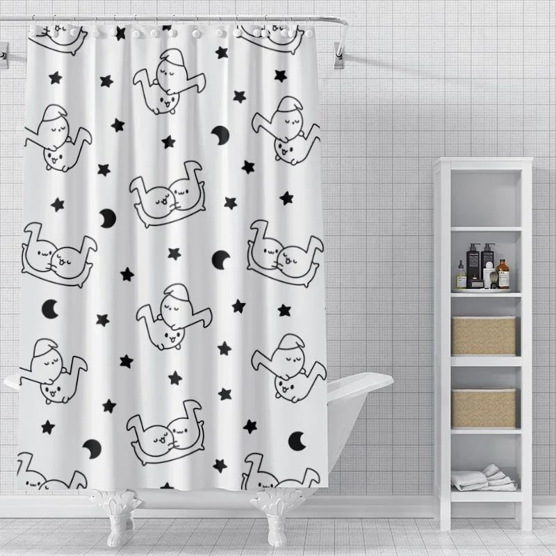 Home decoration shower curtains for bathroom waterproof curtain fabric Modern Nordic style Living Roomcute animal cartoon dogs