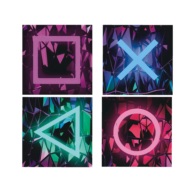 4 قطعة غرفة ألعاب الأطفال لعبة الجدار الديكور ملصق ملصقات الشارات ذاتية اللصق النيون الصبي غرفة نوم ألعاب بولي كلوريد الفينيل الجدار ملصق ديكور #5