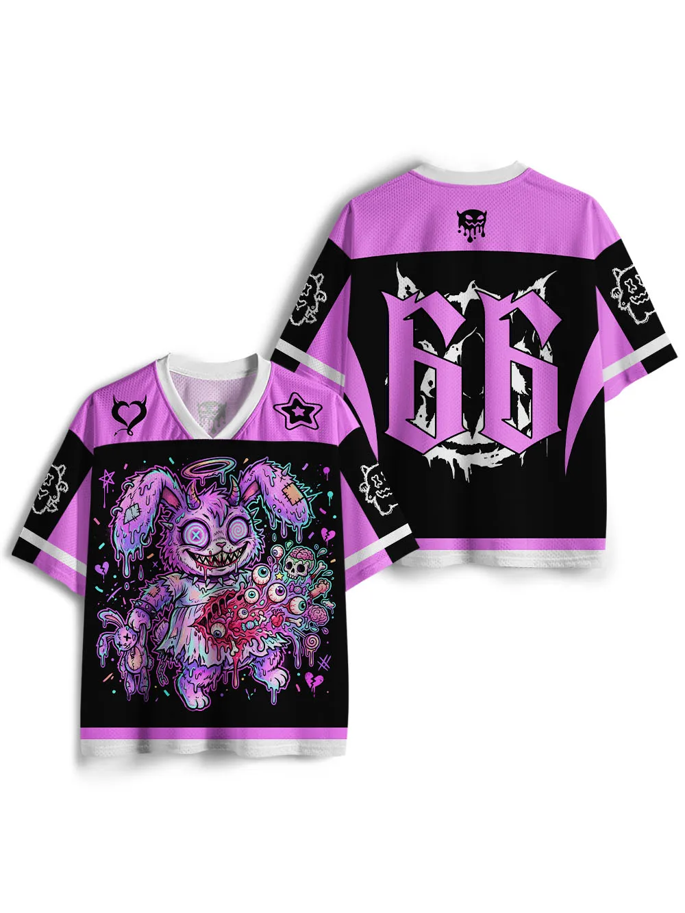 Y2K Crazy Rabbit Series Jerseys, Children's Adult Men's and Women's Gothic Loose Breathable American Casual Sports 3D T-shirts