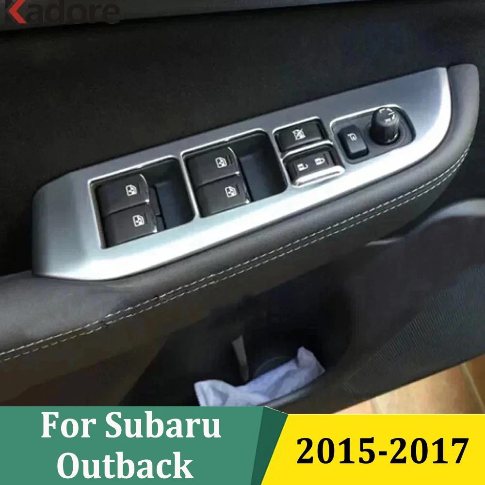 

For Subaru Outback 2015 2016 2017 Window Lift Switch Button Trim Door Armrest Panel Cover Sticker Interior Car Accessories (LHD)