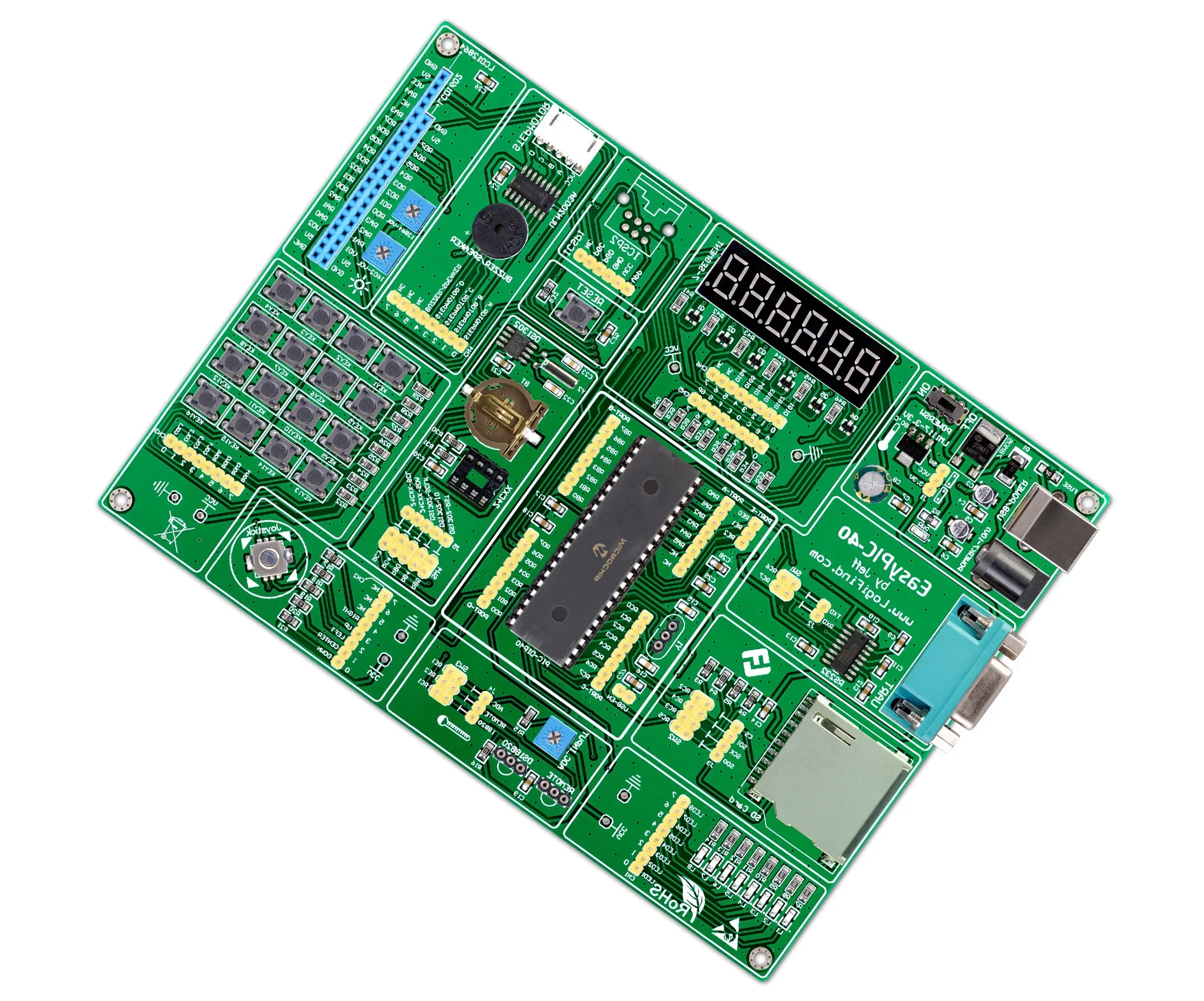 Placa de aprendizagem e desenvolvimento PIC MCU Easypic-40 com roteinas de chip PIC16F877A