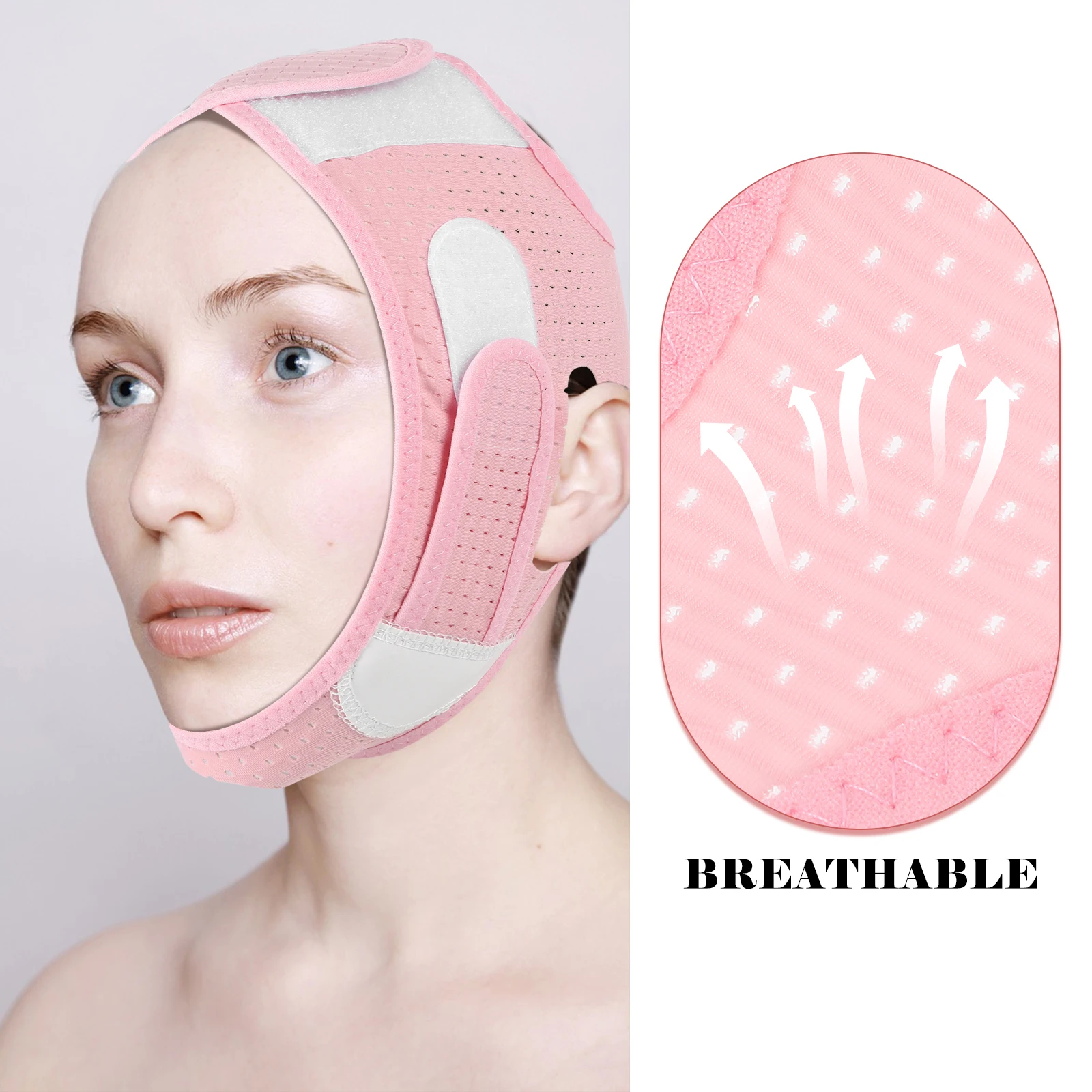 قناع رفع الذقن المزدوجة لتقليل حزام تشكيل الوجه للنساء قناع رفع الذقن على شكل حرف V لشد الوجه #5