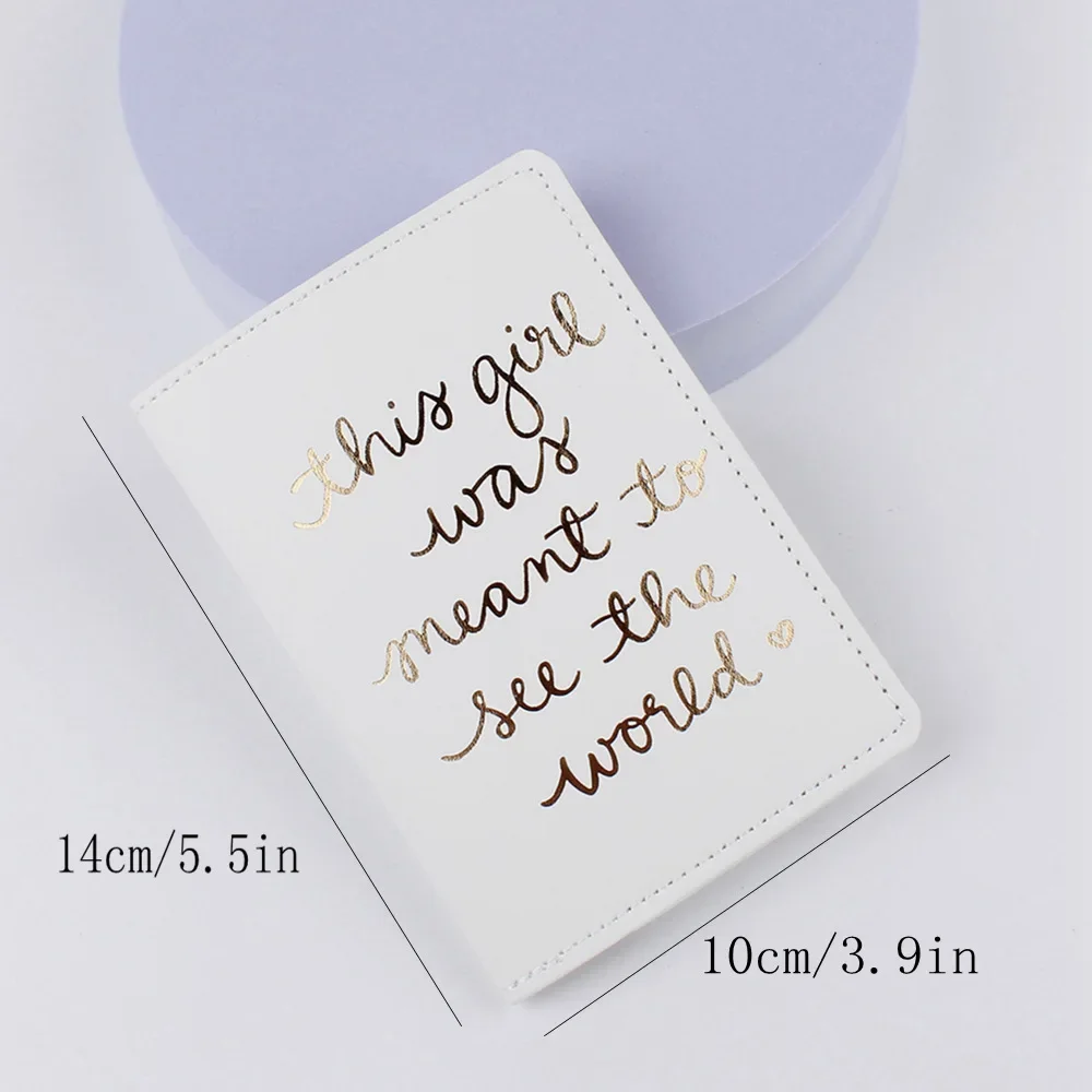 1Pcs Leather Letter Print Passport Cover Document Bag Travel Passport Holder ID Card Credit Card Holder Passport Wallet