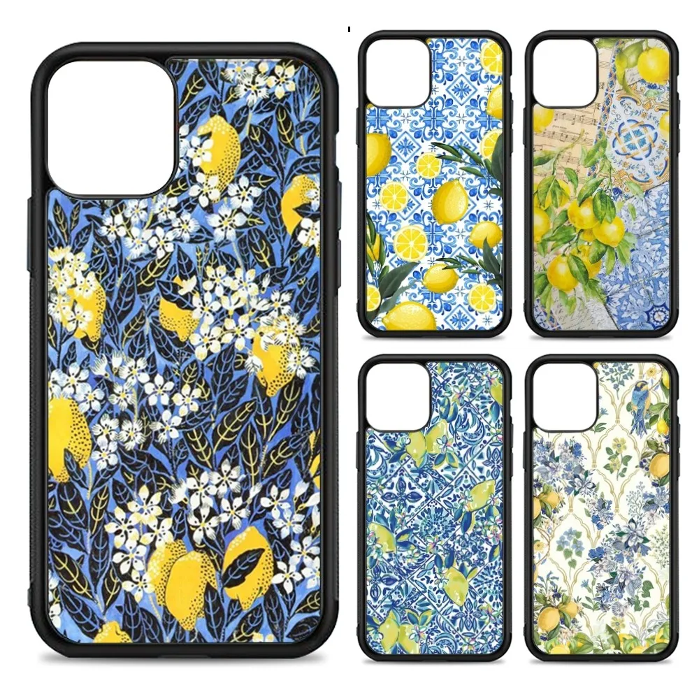 Mediterranean Lemon Phone Case Silicone PC+TPU For For IPhone 11 12 13 14 15 16 Plus Pro Max Cover