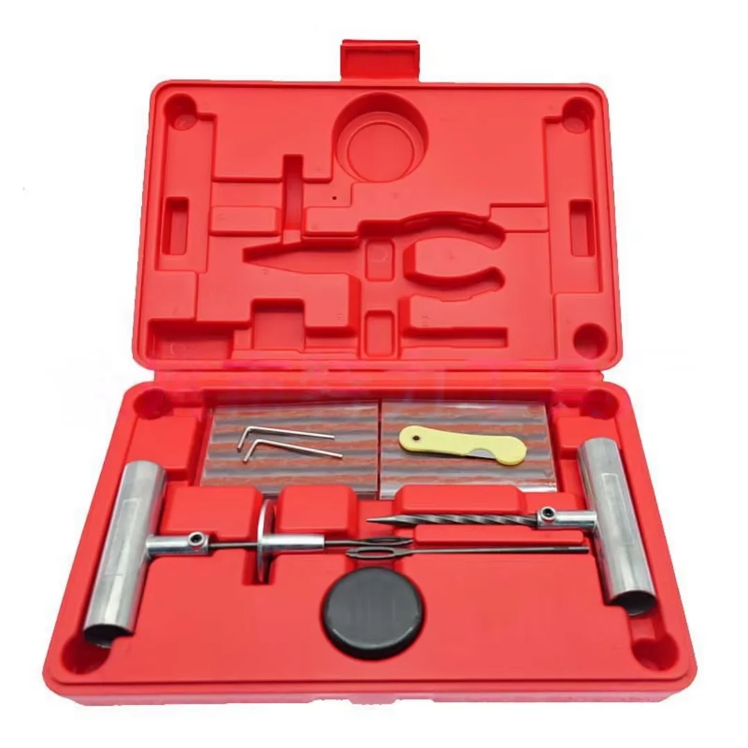 38pcs Car Bike Tire Repair Kit Auto Studding Tool Set Puncture Plug Garage Accessories