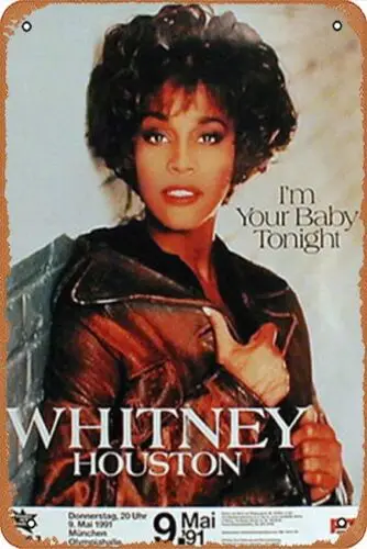 Houston, Whitney concert poster Poster Retro Metal Tin Sign Vintage Wall Decor