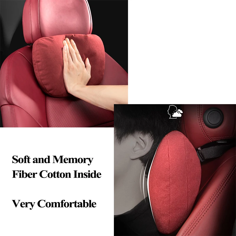 For Porsche 911 Panamera Macan Cayenne Car Seat Headrest Neck Pillow for Cayman Boxster Taycan Soft Comfort Cushion Accessories