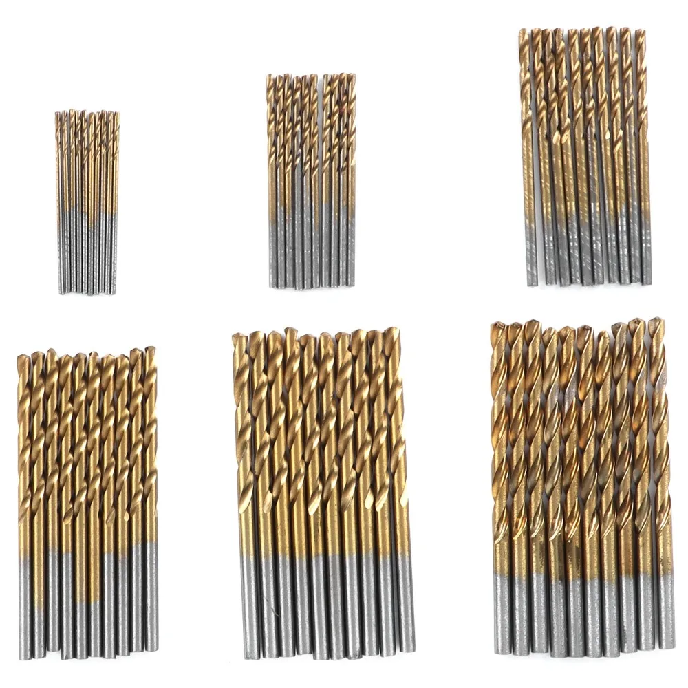 60PCS Bearing Steel Twist Drill Bits Jobber Length 3/64