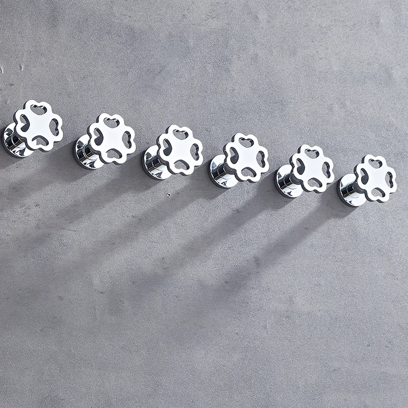 Simple Creative Style Bathroom new design chrome alloy clover coat hook