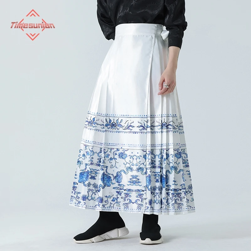 

Purchase High-quality Chinese Versatile Engagement Evening Dresses White Printing Horse Faced Skirts Hanfu Men Women's Clothing