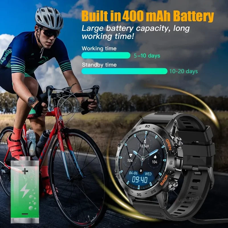 K52 Ruggedised Smart Watch Man Watch Bluetooth Talk 24 Hour Heart Rate Watch Sports Fitness Tracker Smartwatch for Android Ios