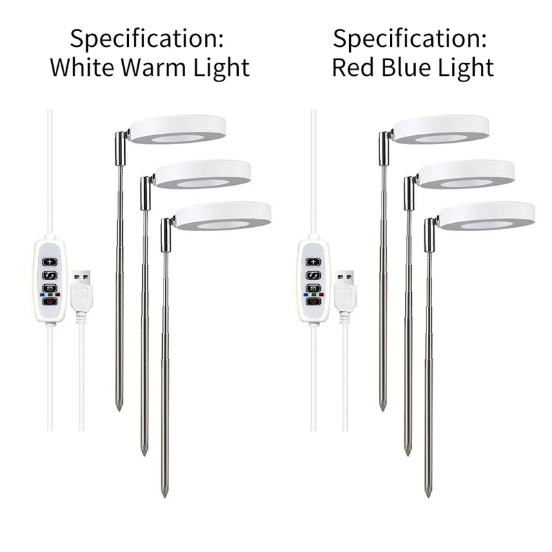 ABFI-LED Grow Light Full Spectrum Plant Lamp, Adjustable Dimmable Hydroponics Lamp with Timer for Indoor Plants