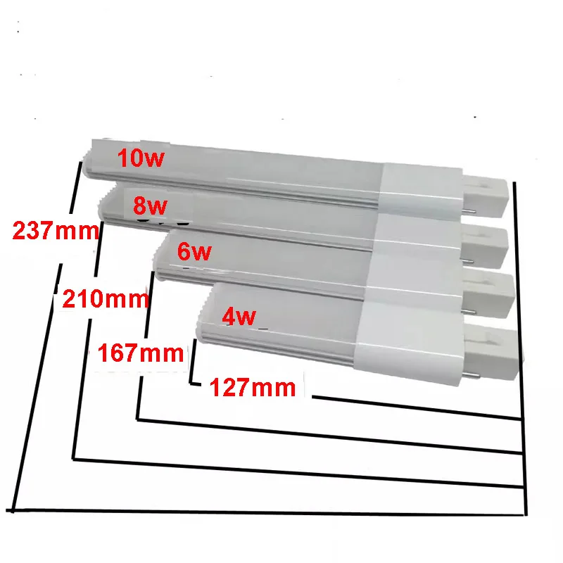 Imagem -06 - Fluorescente Led Desk Lamp pl G23 Lâmpada Plug Horizontal 6w 8w 10w Leia Table Desk Lamp 3000k 4000k 6000k Substituir Proteger os Olhos Cfl Peças 2