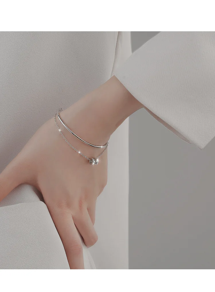VENTFILLE Armband aus 925er-Sterlingsilber, doppeltes Liebesherz, hohle runde Perlen, Damenmode, romantischer Schmuck, klassisch, verstellbar – Detail 23