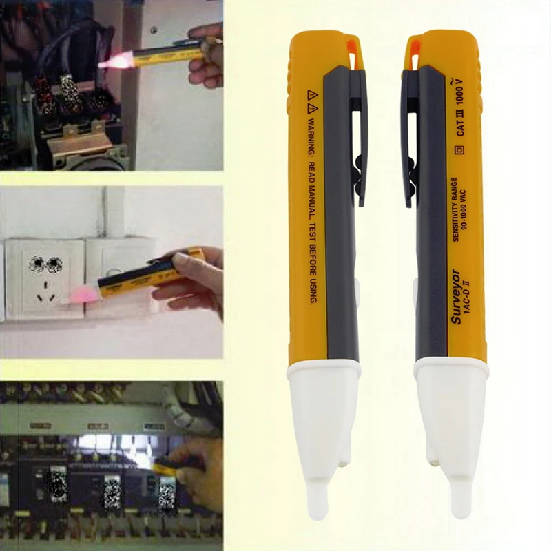 Voltage Detection Pen Electric Indicator LCD Sensor Socket Wall Non-contact Ac Voltage Detector Power Outlet Instrument 90-1000v