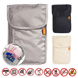 Rfid-Blocking Travel Pouch Neck Wallet Waterproof Family Passport Holder Organizer Multi-Pockets Passport Document Credit Case