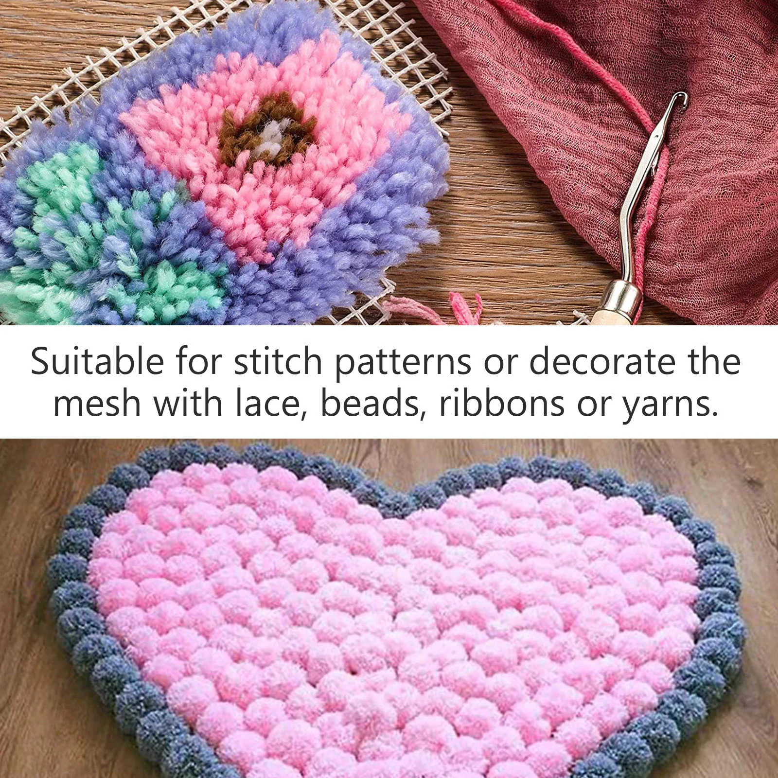 

White Latch Hook Canvas Mesh Roll For Diy Rug Making Tapestry Craft Blank Backing Material Handmade Supply