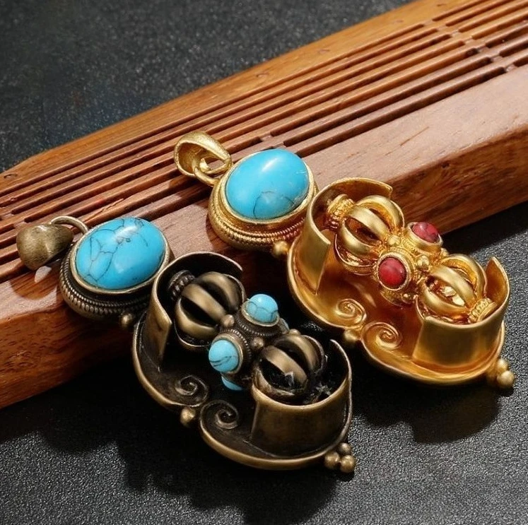 Pure copper rotating Duoji Vajra pestle pendant for men and women, nine-strand Vajra pestle can be rotated