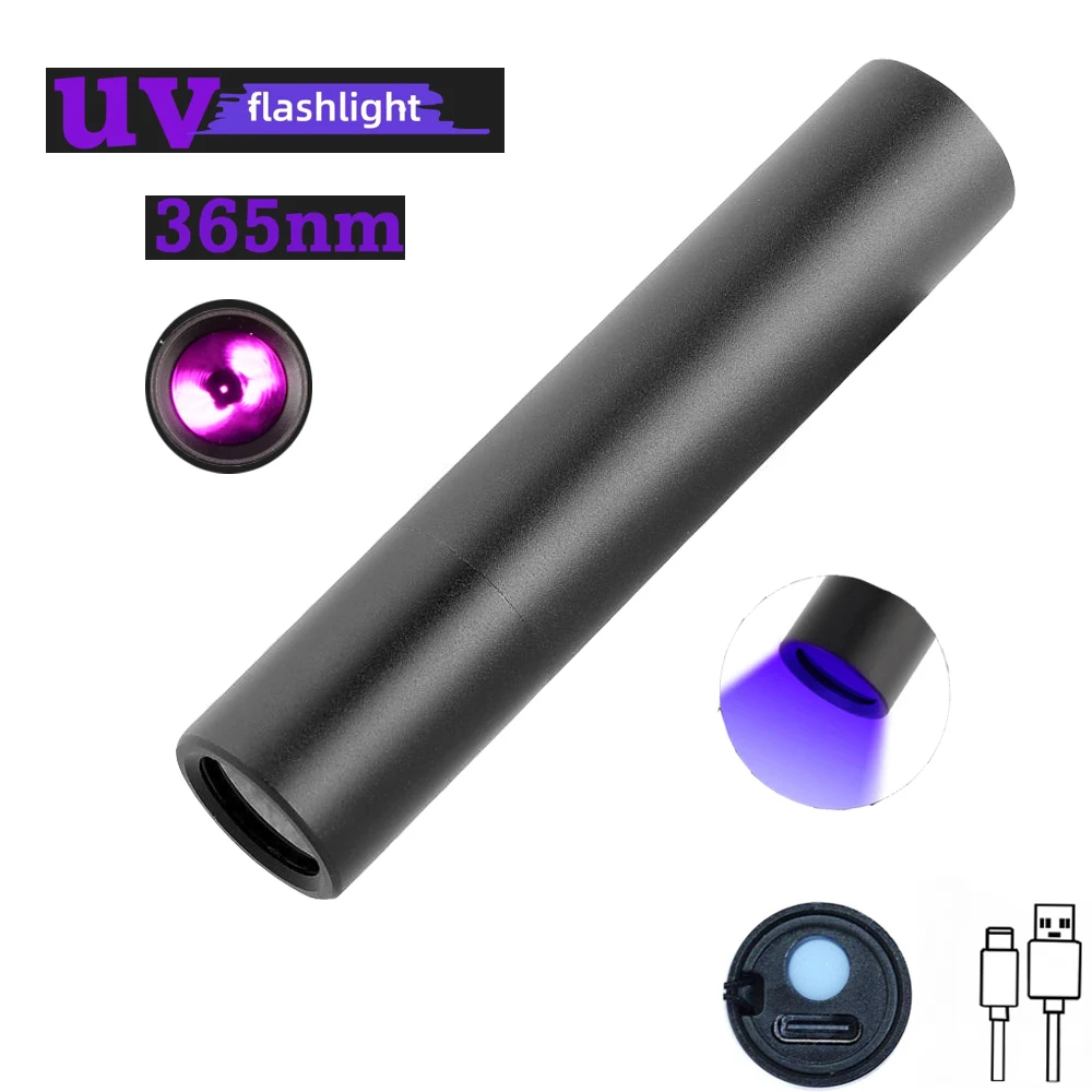 

UV 5W built-in 18650 battery usb uv laser pointer. Powerful Ultraviolet Light 365nm Flashlight with Filter aluminum torch
