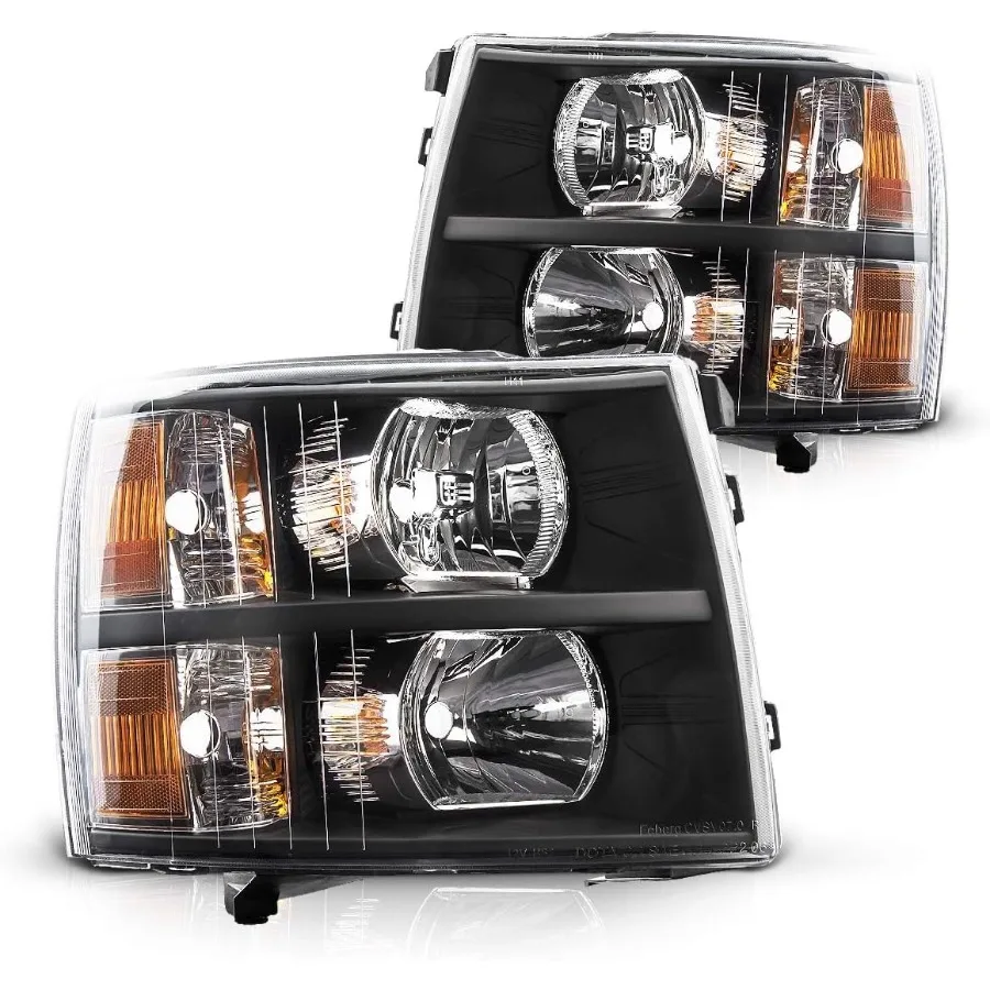 

Headlights Assembly for 20072013 Silverado 1500 Pair Front Lights Compatible with 20072014 Silverado 2500HD 3500HD Black Housin